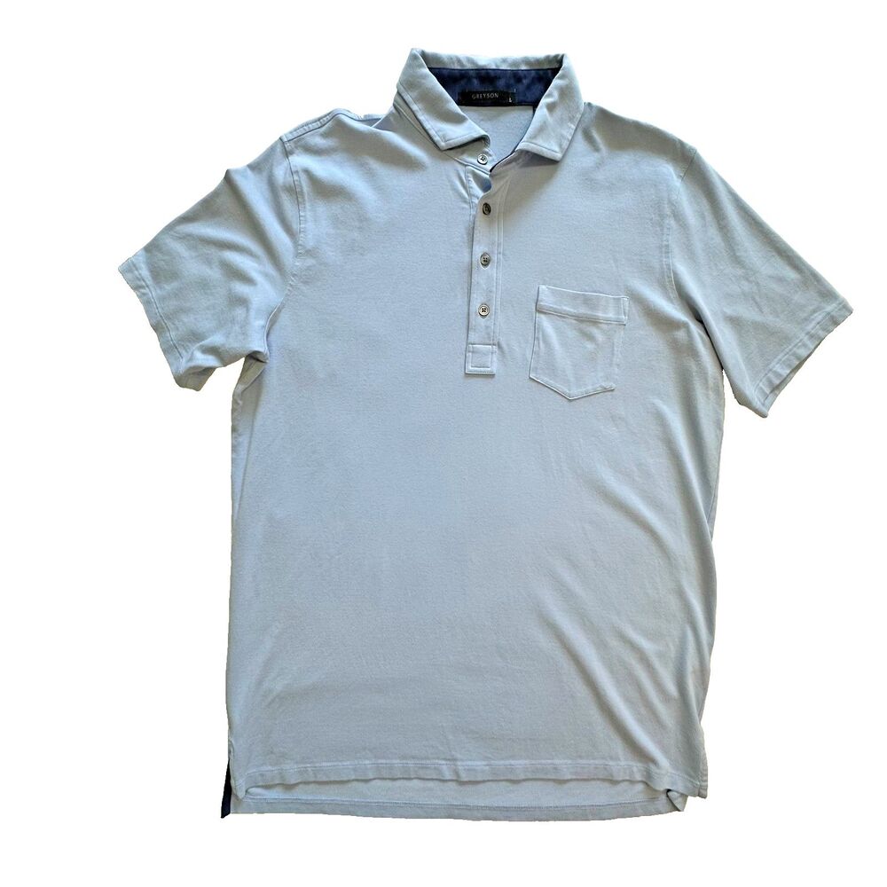 Greyson Polo Shirt Size L Large Blue Golf Stretch Performance Short Sleeve